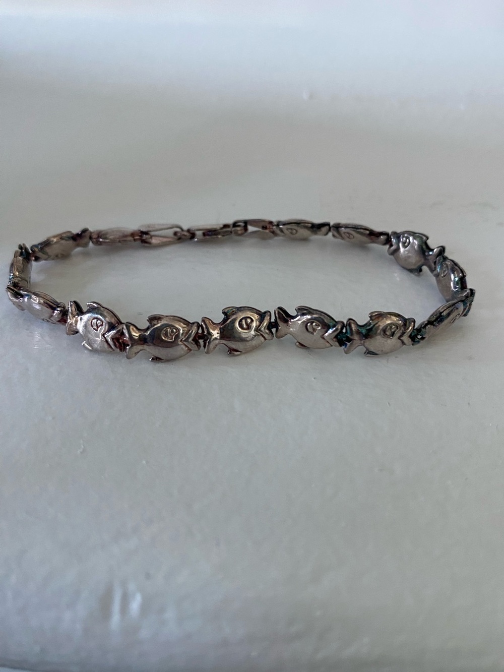 Milor Italy 925 Silver Fish Chain Link Bracelet